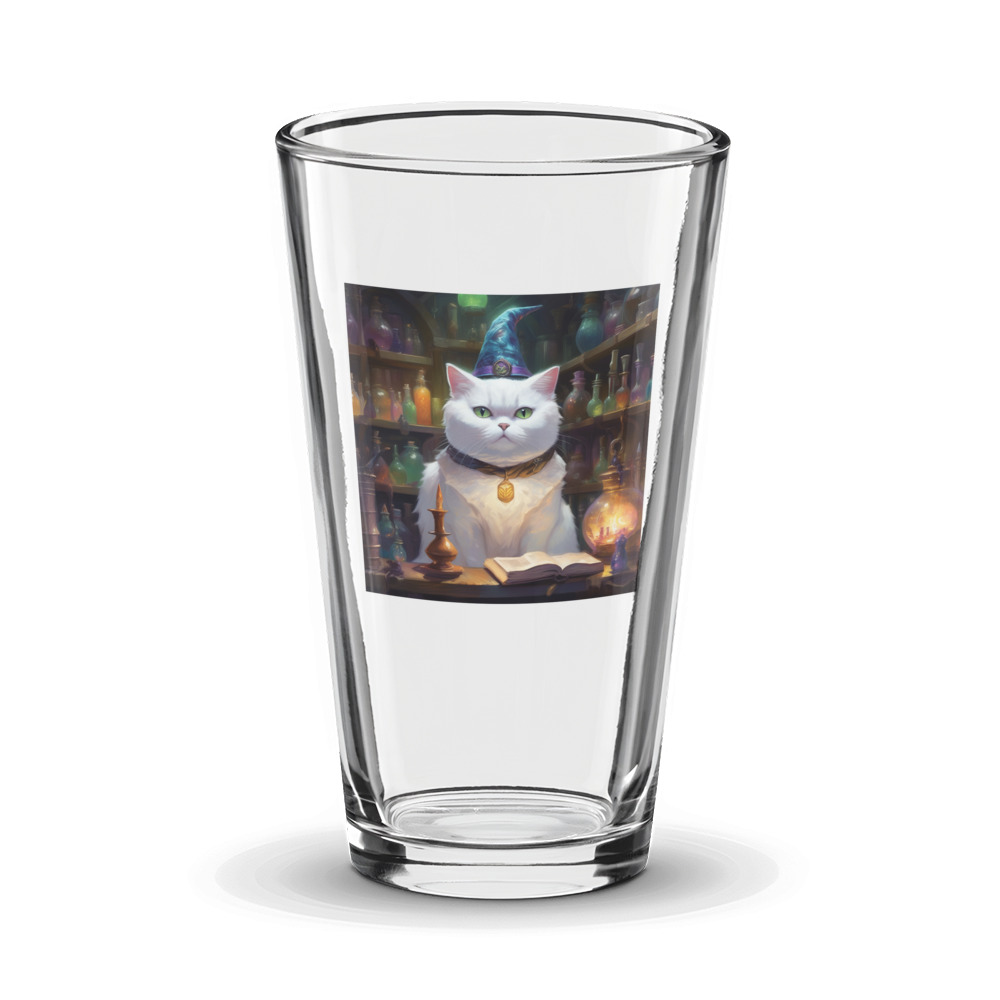 PugMug Custom White British Shorthair Cat Glass Tumbler