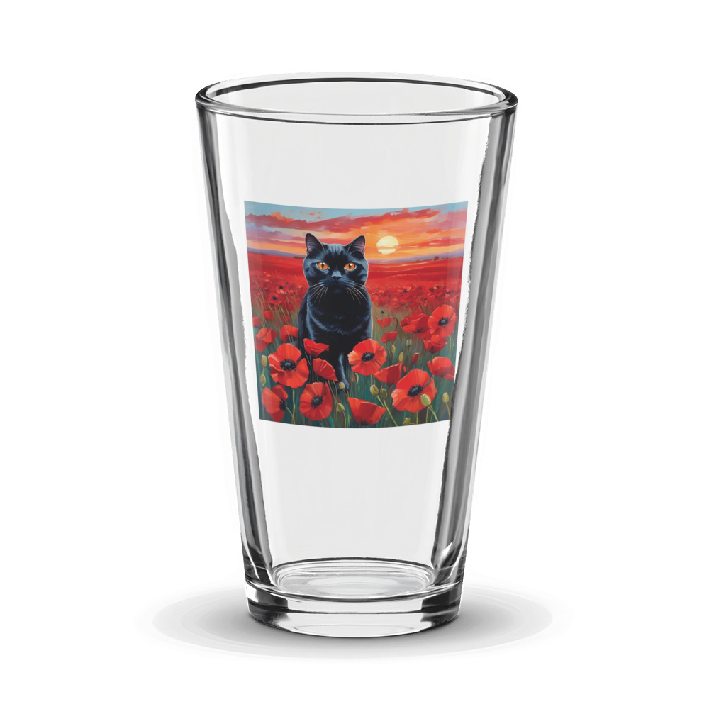 PugMug Custom Black Scottish Fold Cat Glass Tumbler