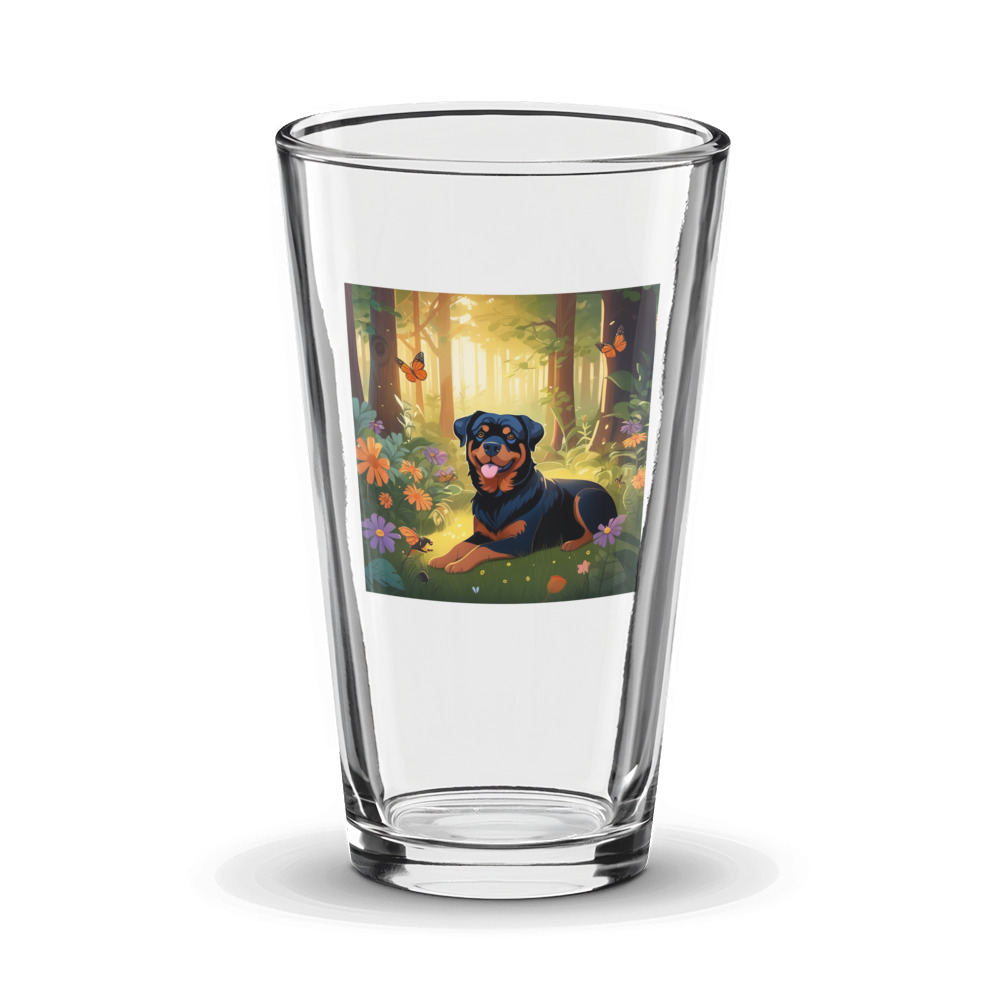 PugMug Custom Rottweiler Glass Tumbler