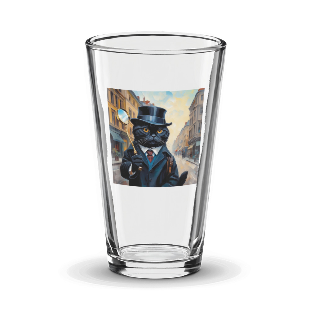 PugMug Custom Black Scottish Fold Cat Glass Tumbler