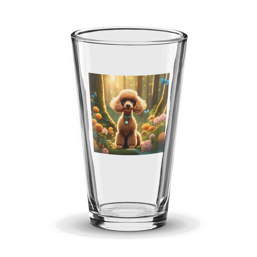 PugMug Custom Tan Poodle Glass Tumbler