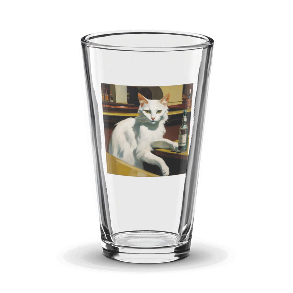 PugMug Custom White Companion Cat Glass Tumbler