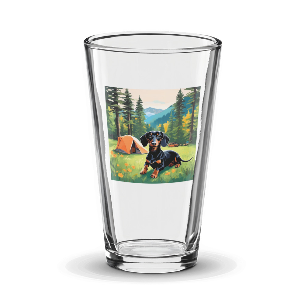 PugMug Custom Black Dachshund Glass Tumbler