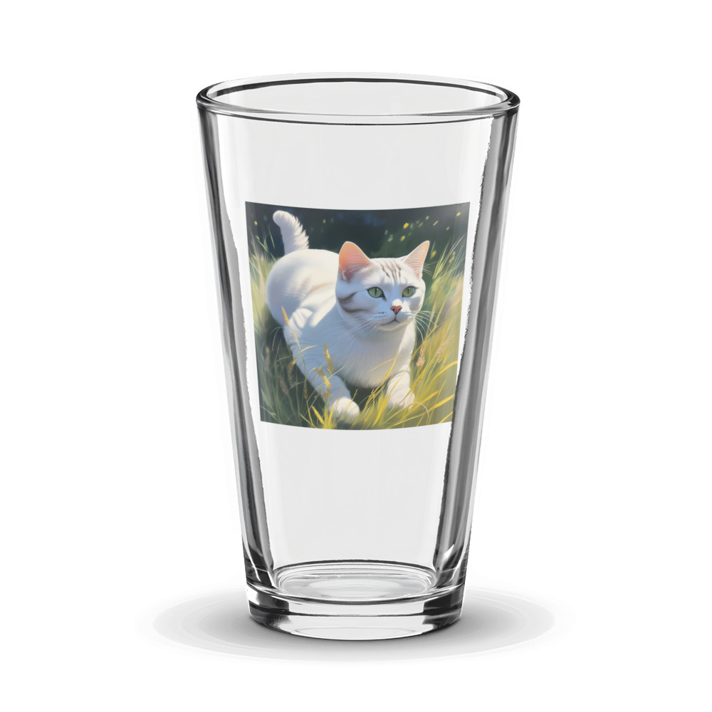PugMug Custom White American Shorthair Cat Glass Tumbler