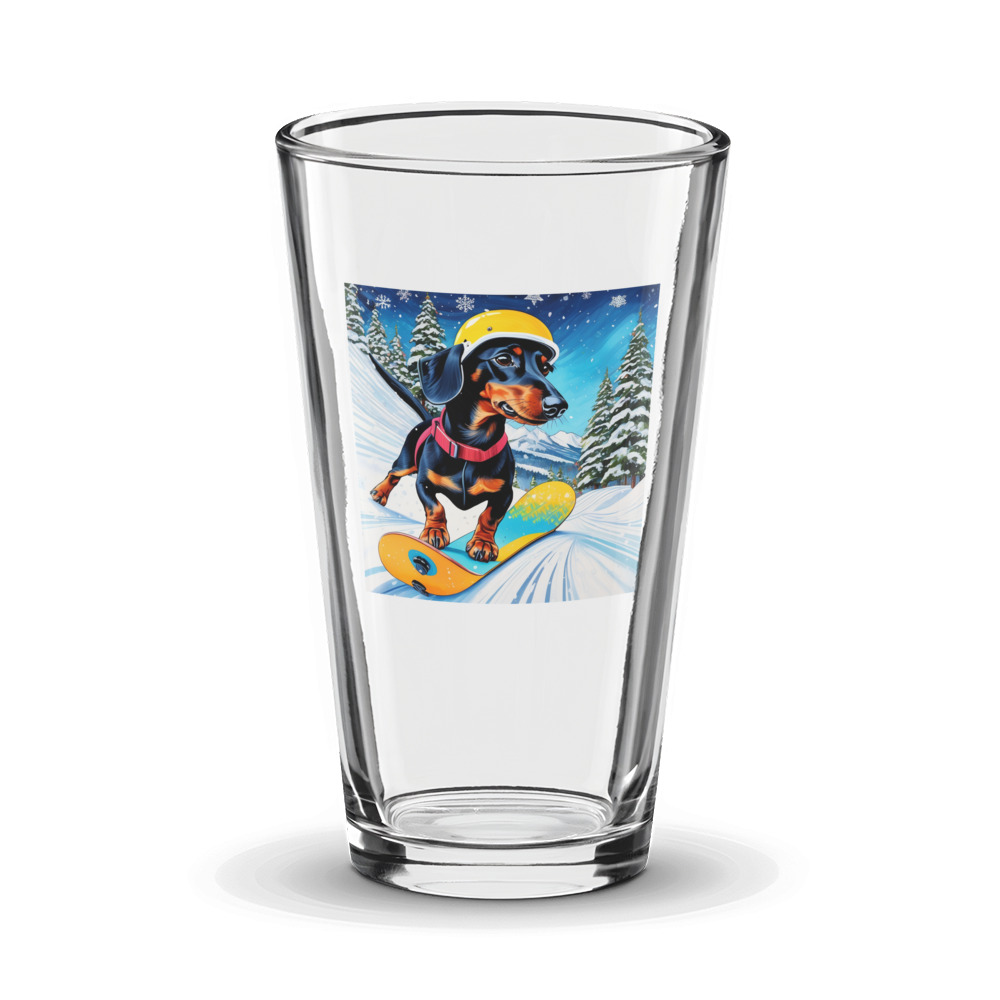 PugMug Custom Black Dachshund Glass Tumbler