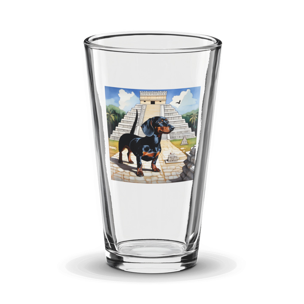 PugMug Custom Black Dachshund Glass Tumbler