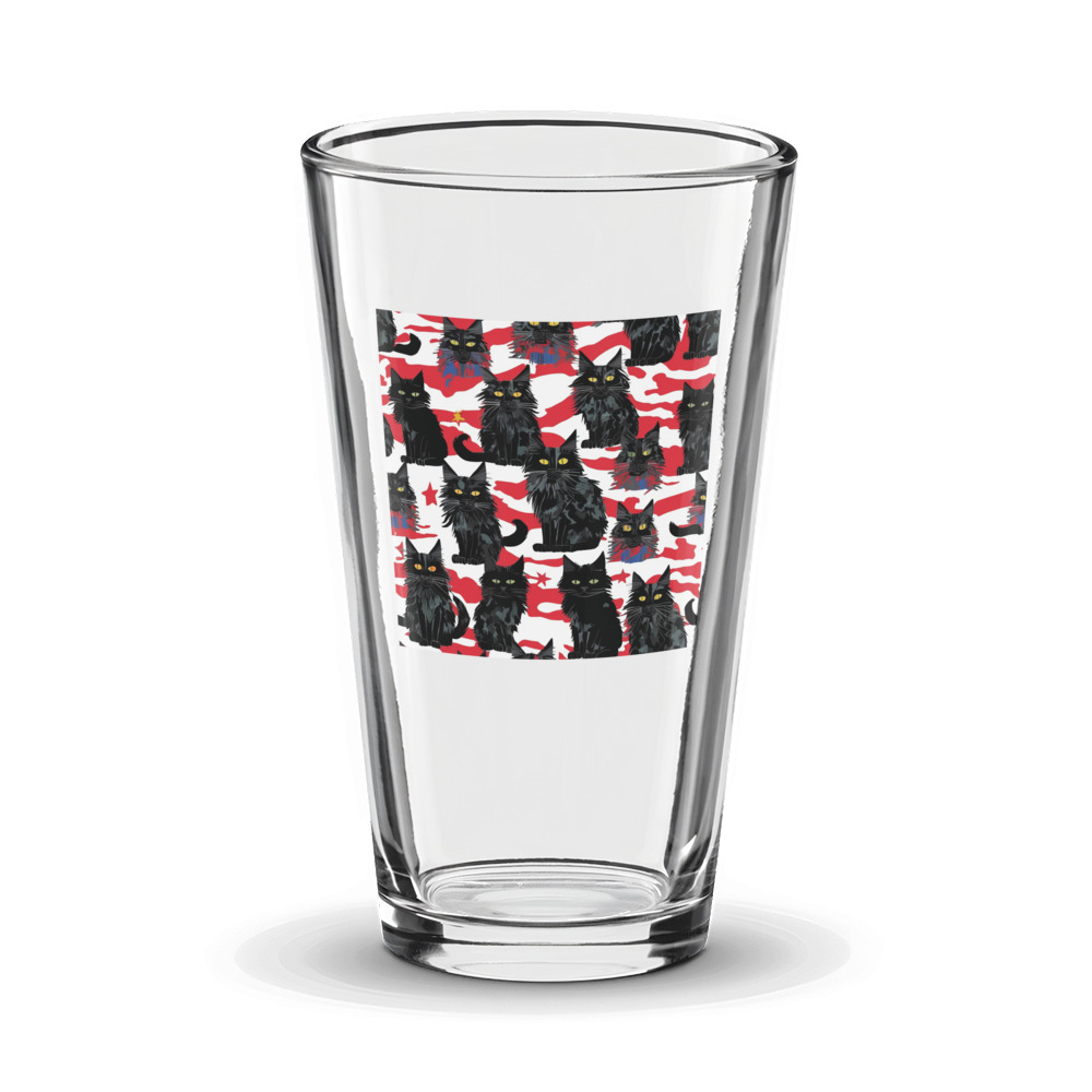 PugMug Custom Black Maine Coon Cat Glass Tumbler