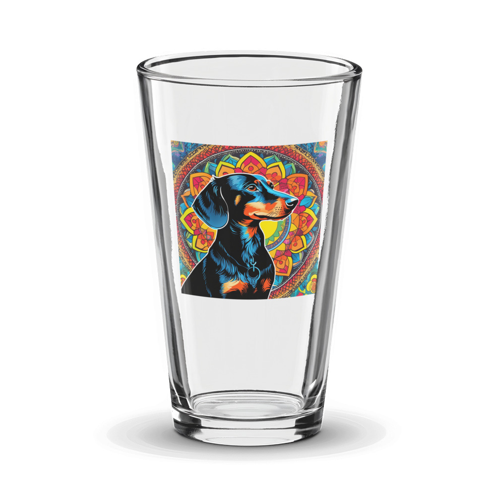 PugMug Custom Black Dachshund Glass Tumbler