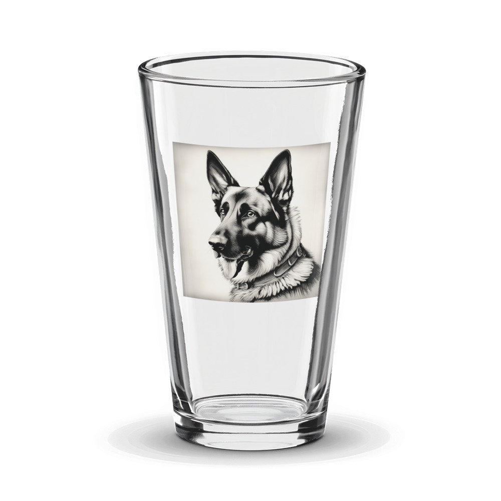 PugMug Custom German Shepherd Dog Glass Tumbler