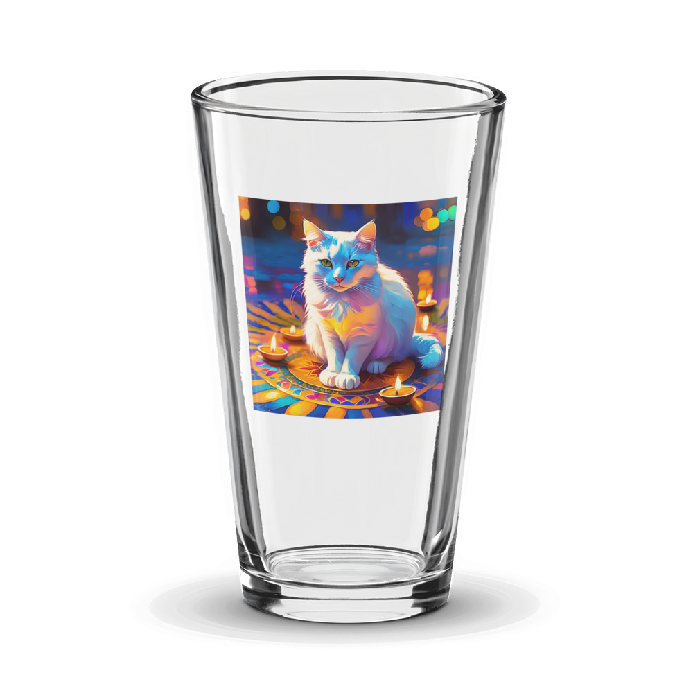 PugMug Custom White Companion Cat Glass Tumbler
