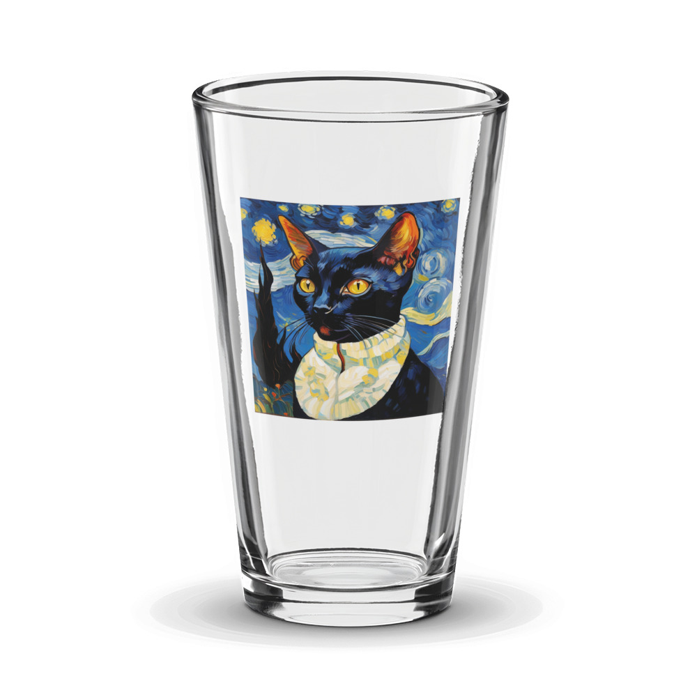 PugMug Custom Black Devon Rex Cat Glass Tumbler