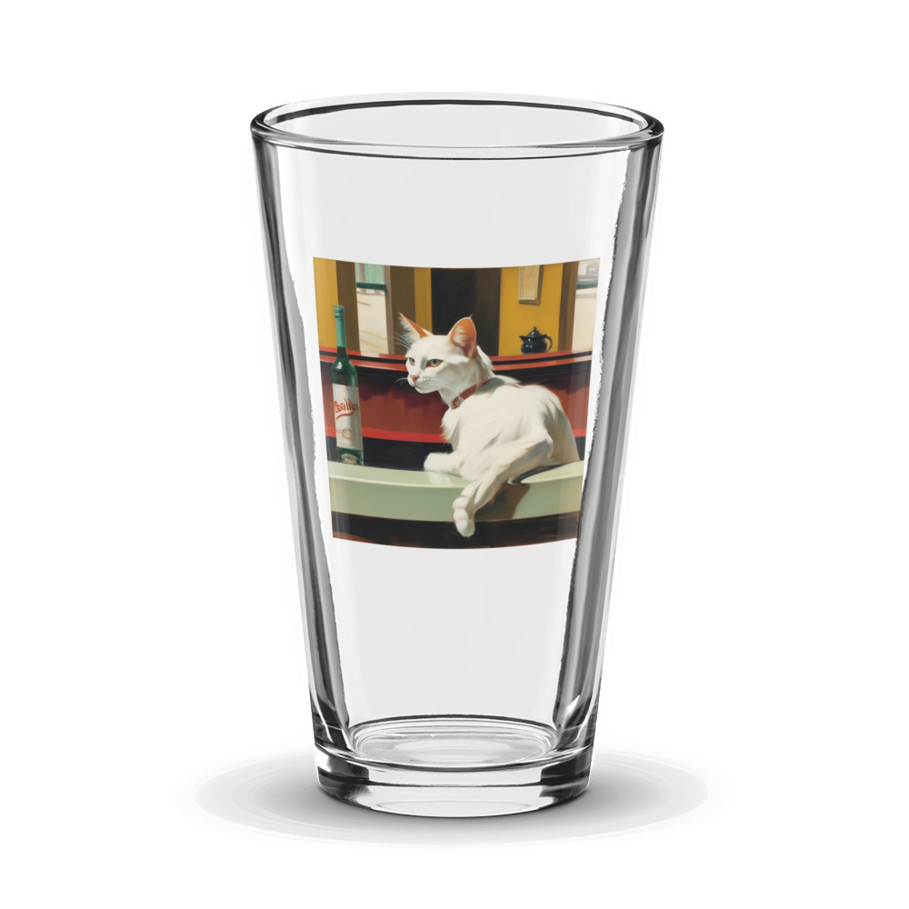 PugMug Custom White Companion Cat Glass Tumbler