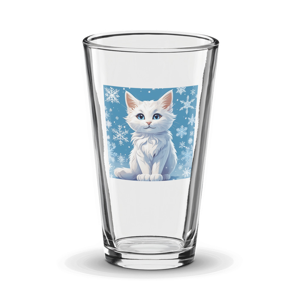 PugMug Custom White Companion Cat Glass Tumbler