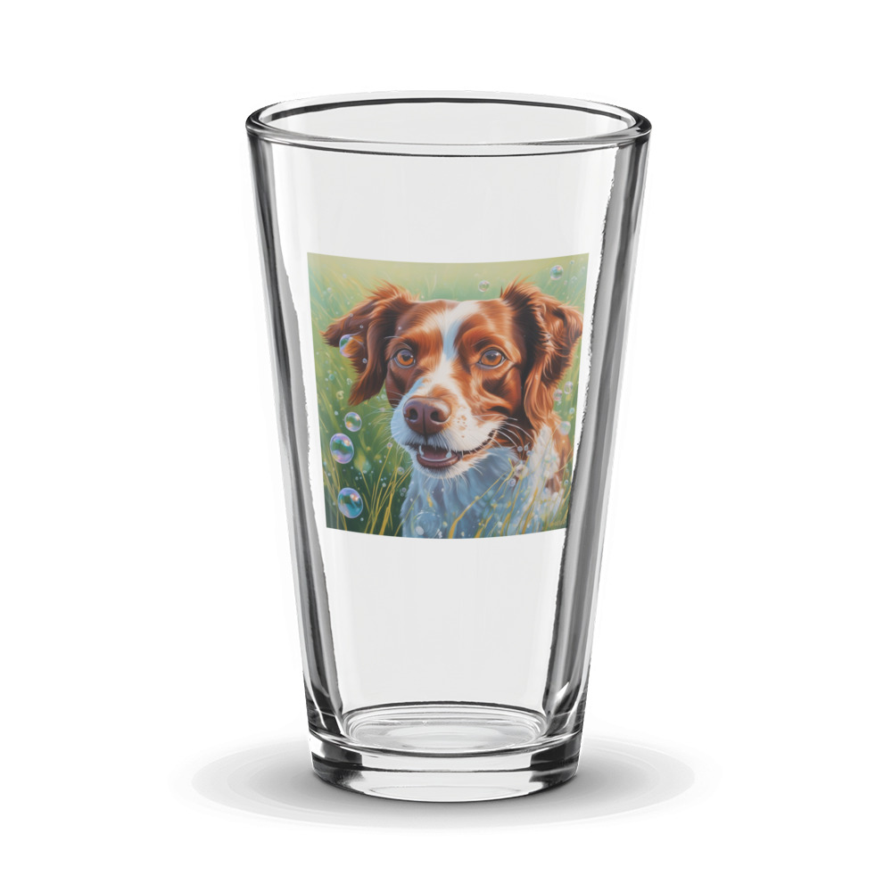 PugMug Custom Brittany Dog Glass Tumbler