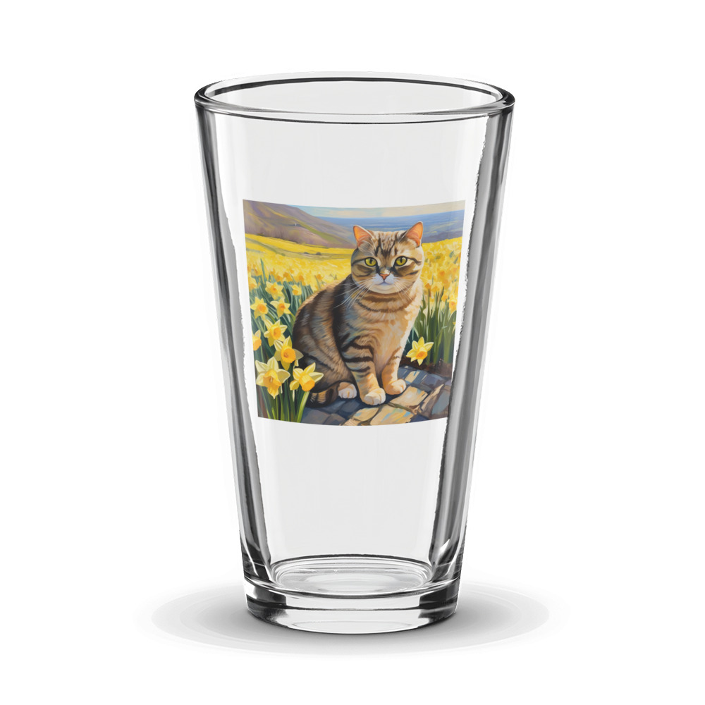 PugMug Custom Tabby Scottish Fold Cat Glass Tumbler