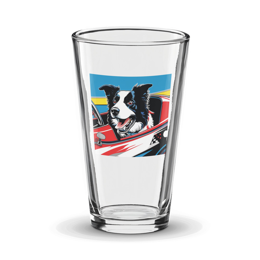 PugMug Custom Border Collie Glass Tumbler