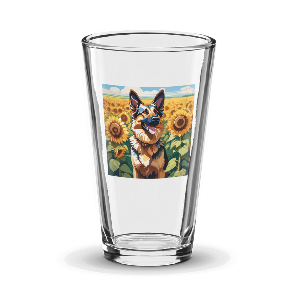 PugMug Custom German Shepherd Dog Glass Tumbler