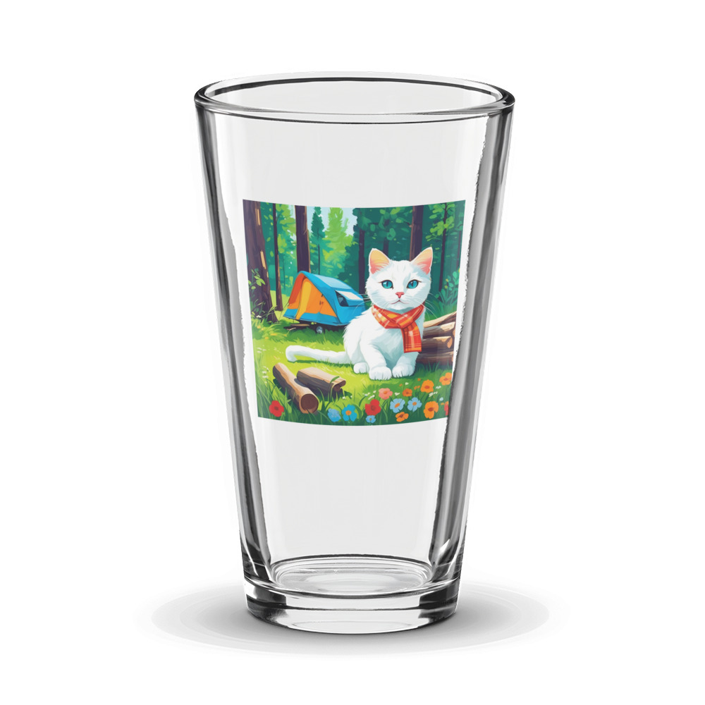 PugMug Custom White Companion Cat Glass Tumbler