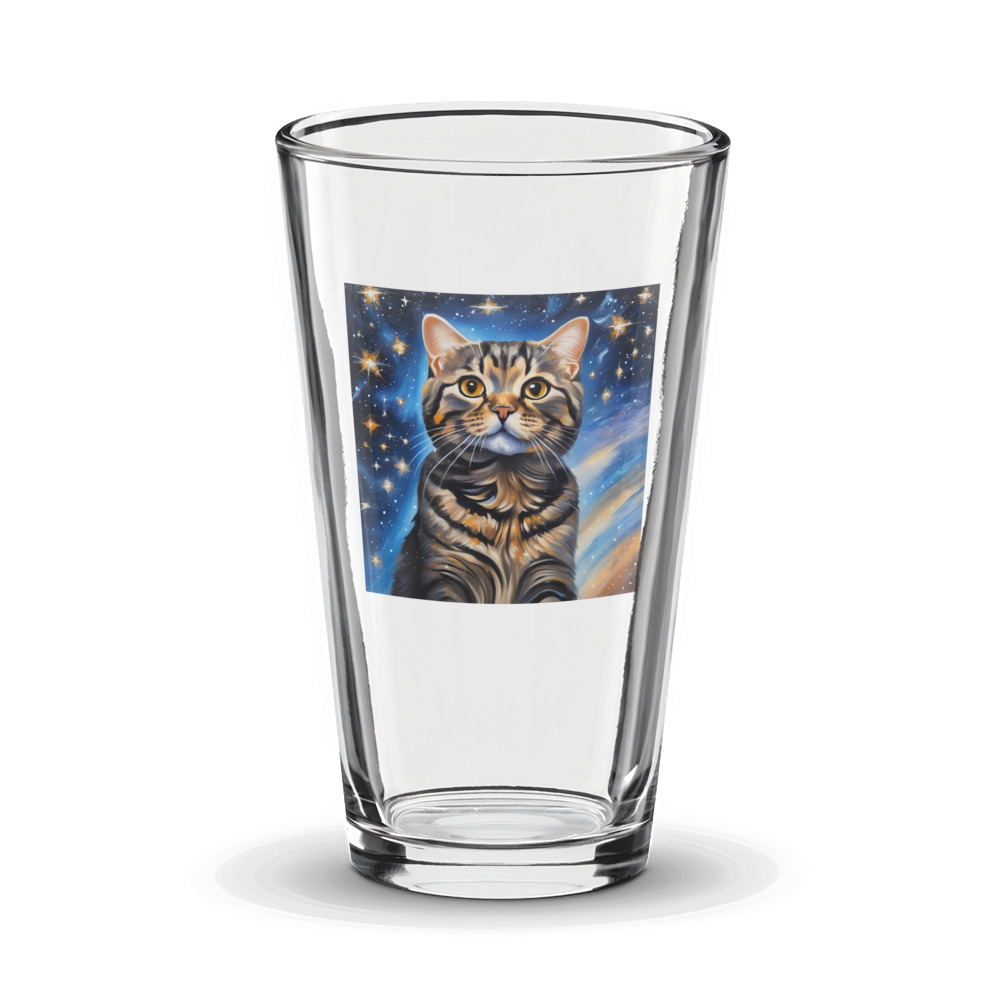 PugMug Custom Tabby Scottish Fold Cat Glass Tumbler