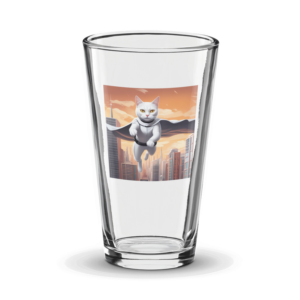 PugMug Custom White Companion Cat Glass Tumbler
