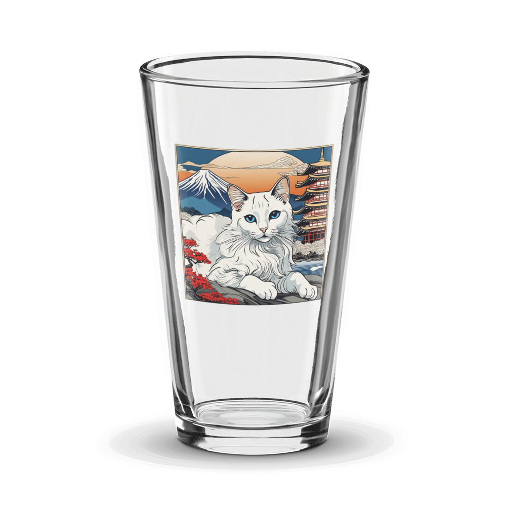 PugMug Custom White Ragdoll Cat Glass Tumbler