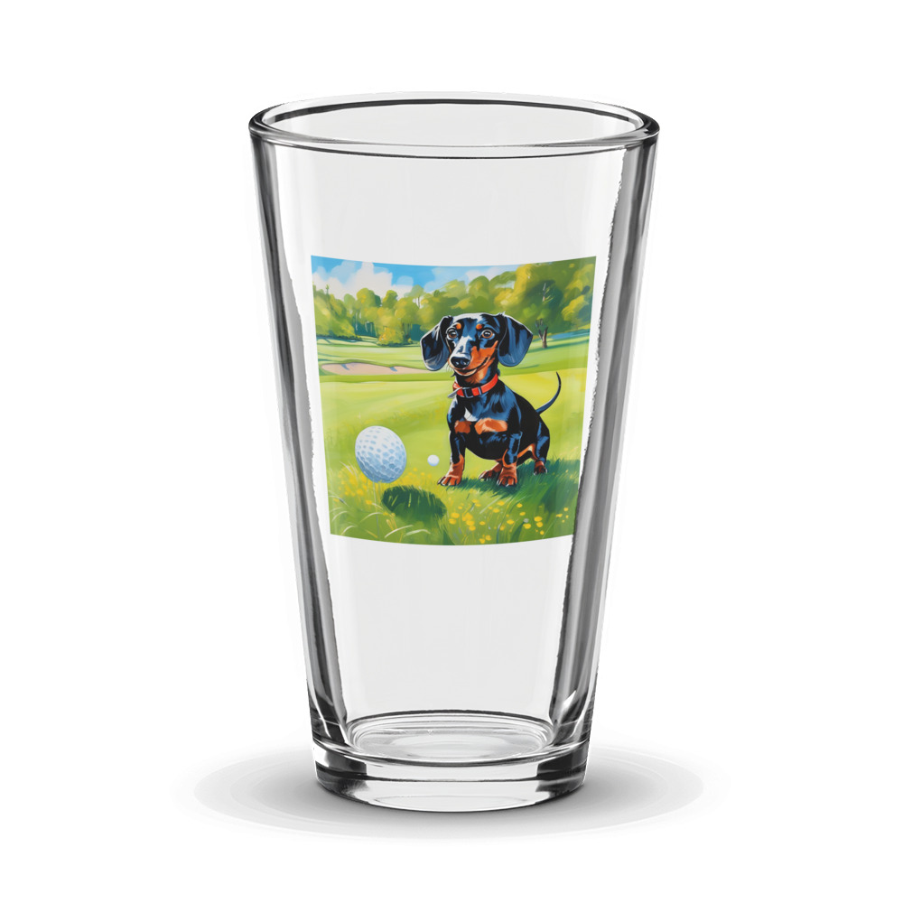 PugMug Custom Black Dachshund Glass Tumbler
