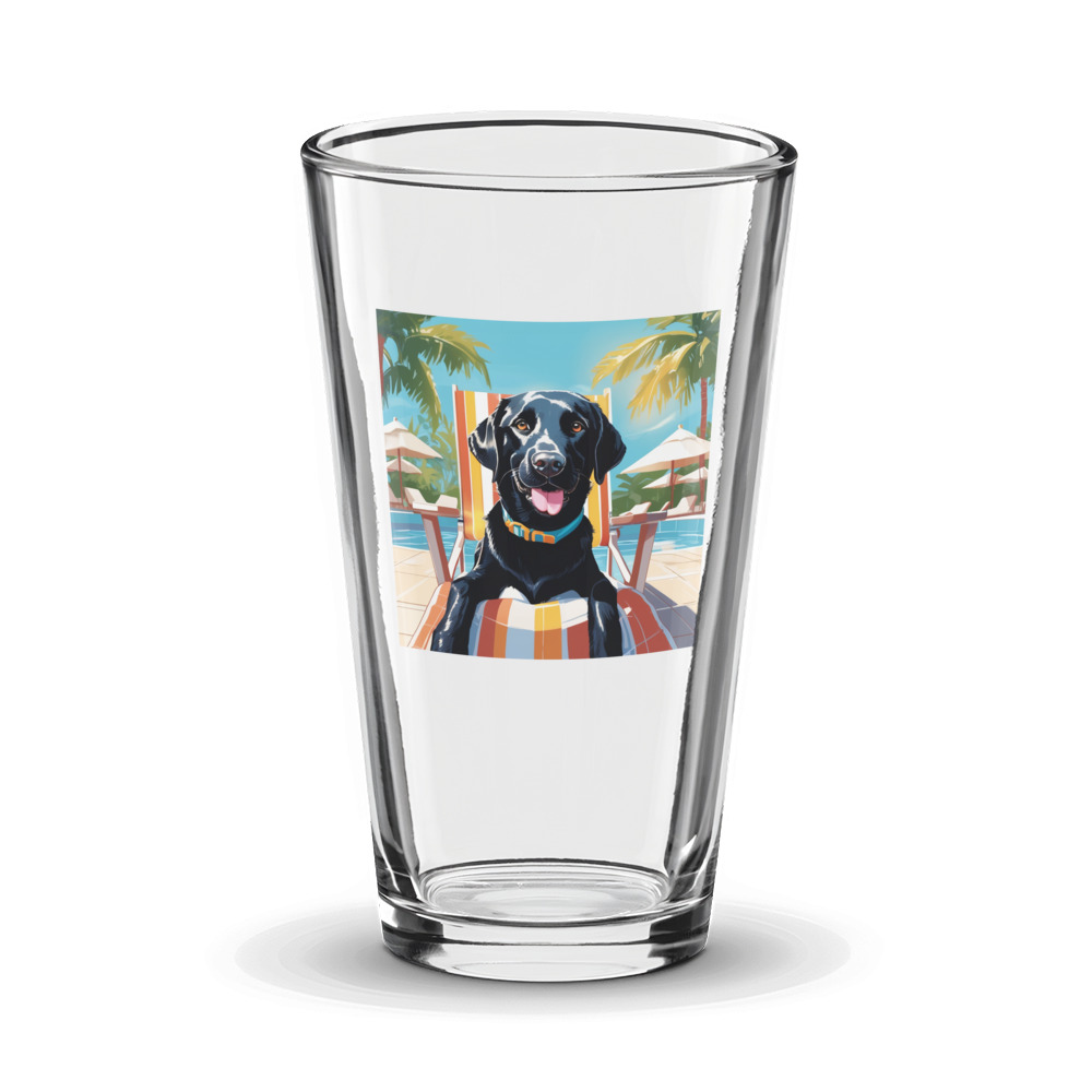 PugMug Custom Black Labrador Retriever Glass Tumbler