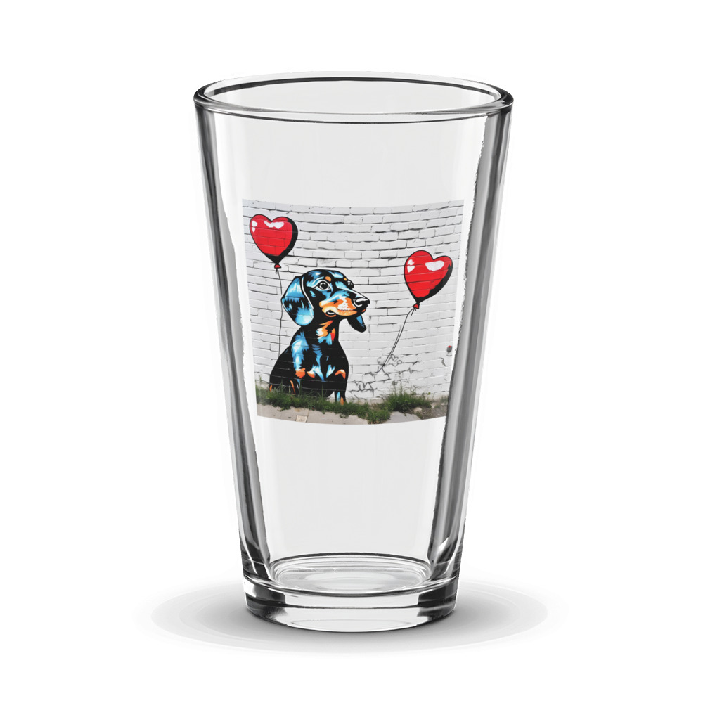 PugMug Custom Black Dachshund Glass Tumbler