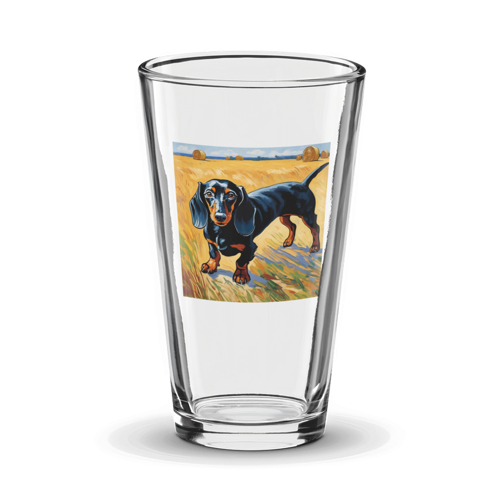 PugMug Custom Black Dachshund Glass Tumbler