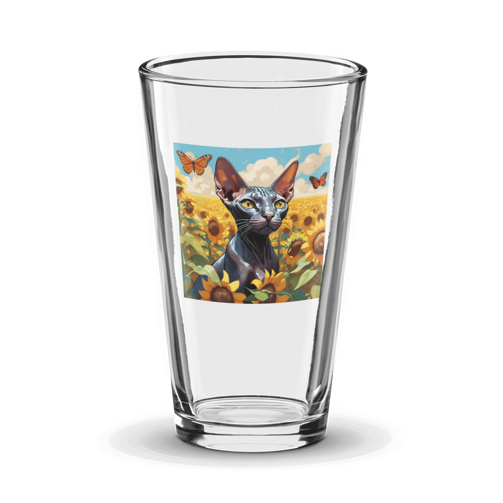 PugMug Custom Black Sphynx Cat Glass Tumbler