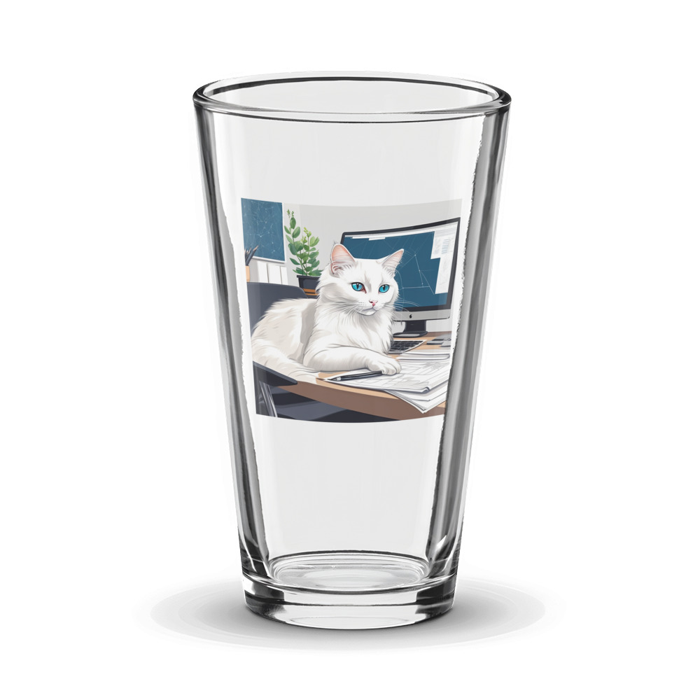 PugMug Custom White Ragdoll Cat Glass Tumbler
