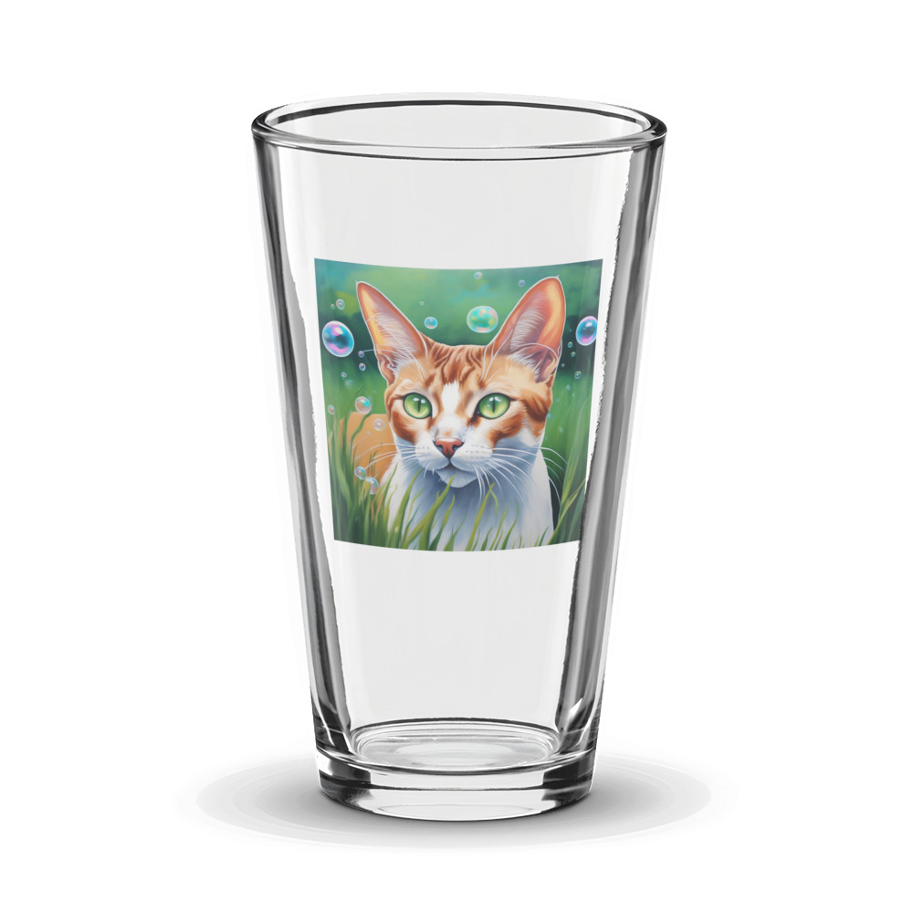 PugMug Custom White Abyssinian Cat Glass Tumbler