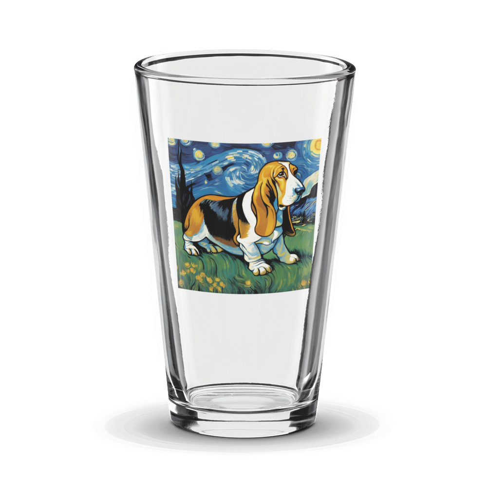 PugMug Custom Basset Hound Glass Tumbler
