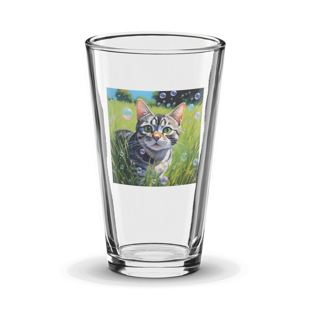 PugMug Custom Tabby American Shorthair Cat Glass Tumbler