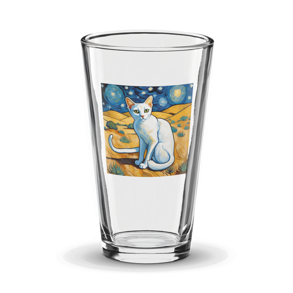 PugMug Custom White Abyssinian Cat Glass Tumbler