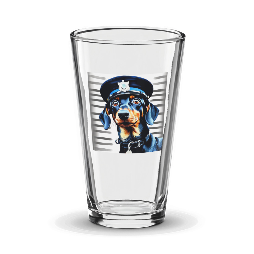 PugMug Custom Black Dachshund Glass Tumbler