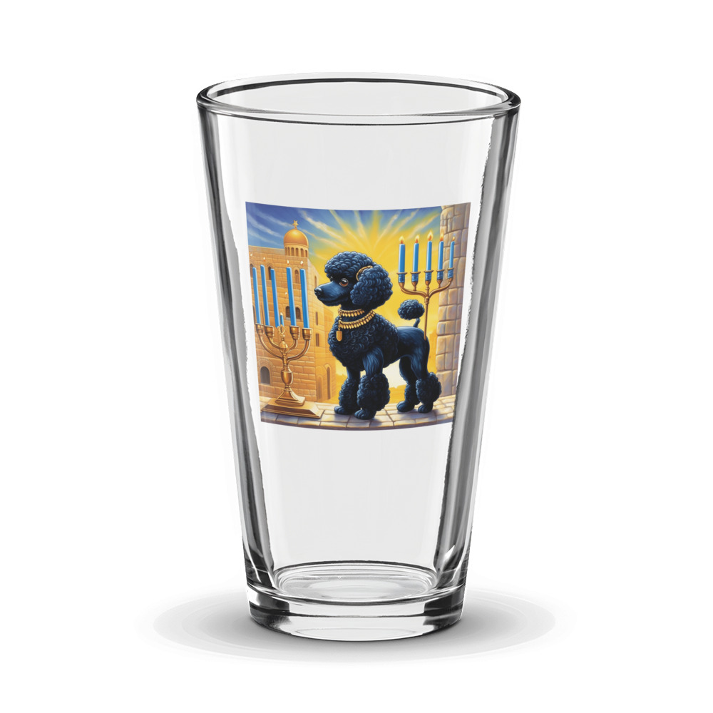 PugMug Custom Black Poodle Glass Tumbler