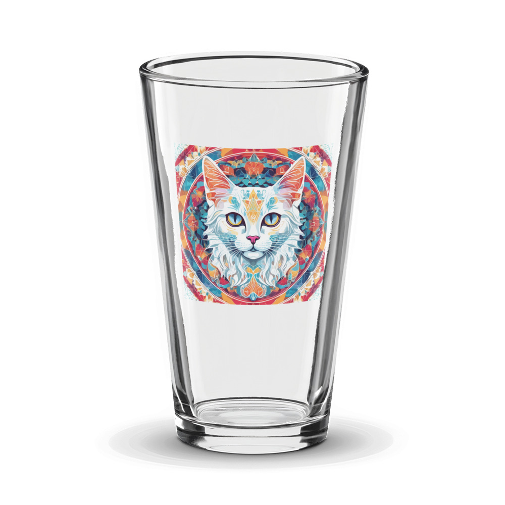 PugMug Custom White Companion Cat Glass Tumbler