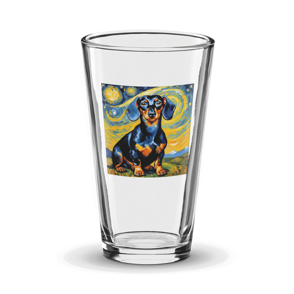 PugMug Custom Black Dachshund Glass Tumbler