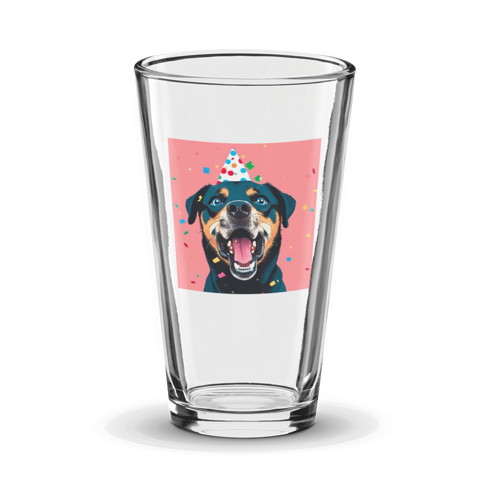 PugMug Custom Blue Glass Tumbler