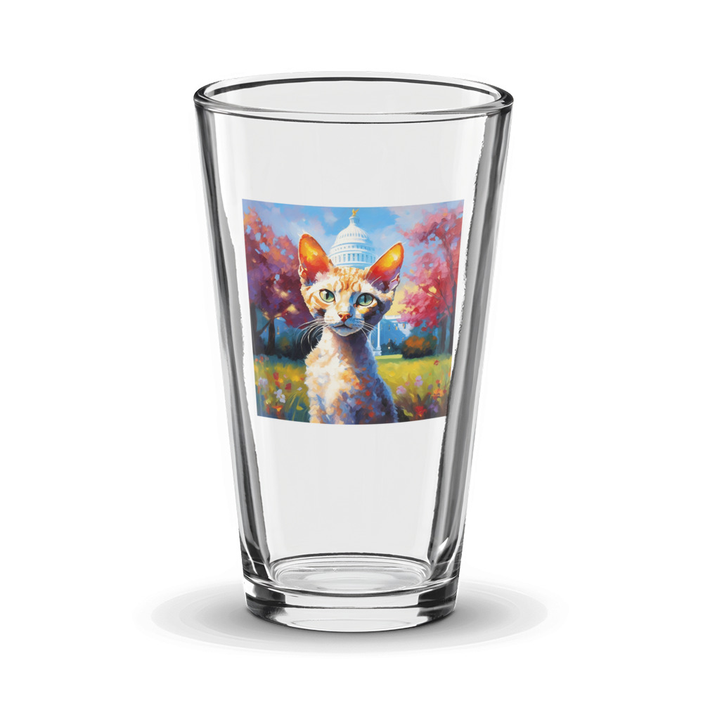 PugMug Custom Tabby Devon Rex Cat Glass Tumbler
