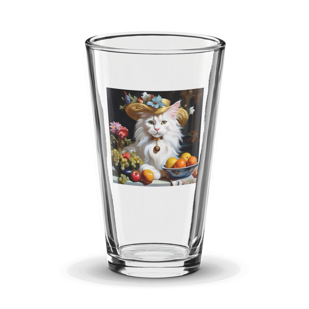 PugMug Custom White Maine Coon Cat Glass Tumbler
