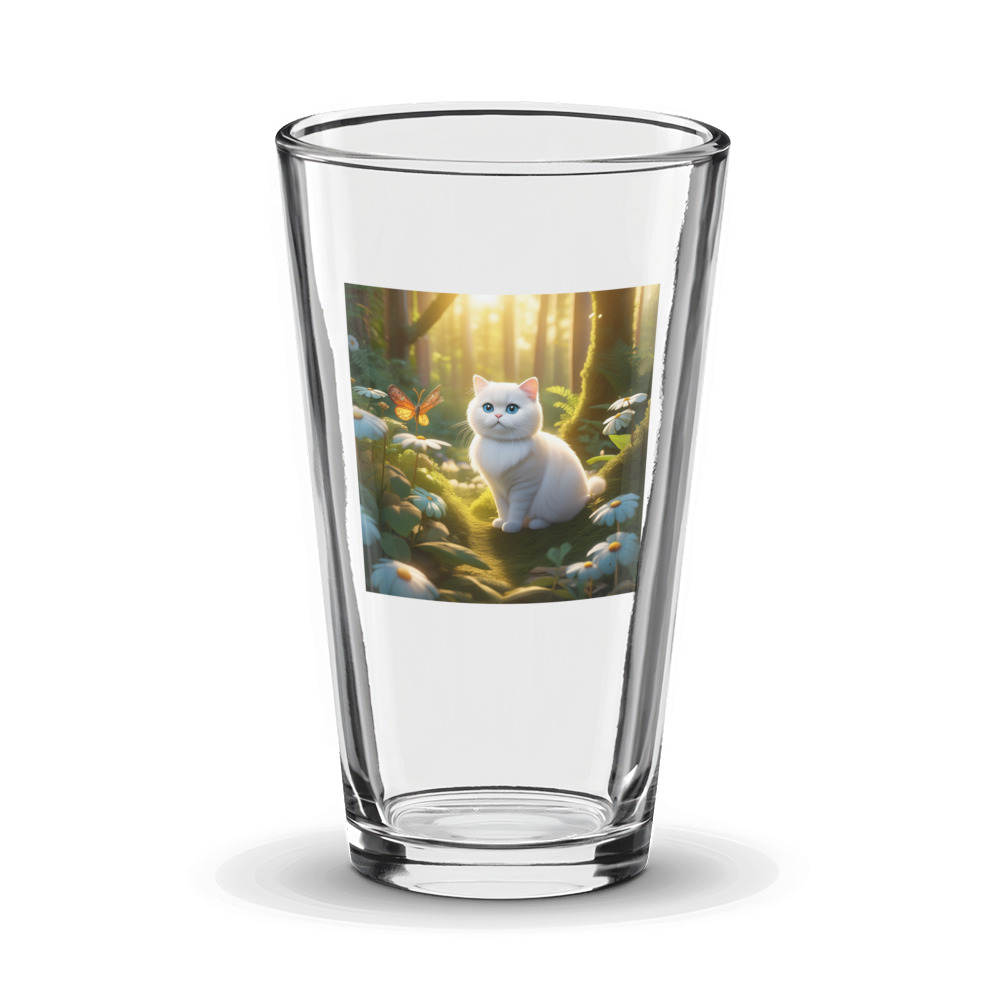 PugMug Custom White Scottish Fold Cat Glass Tumbler