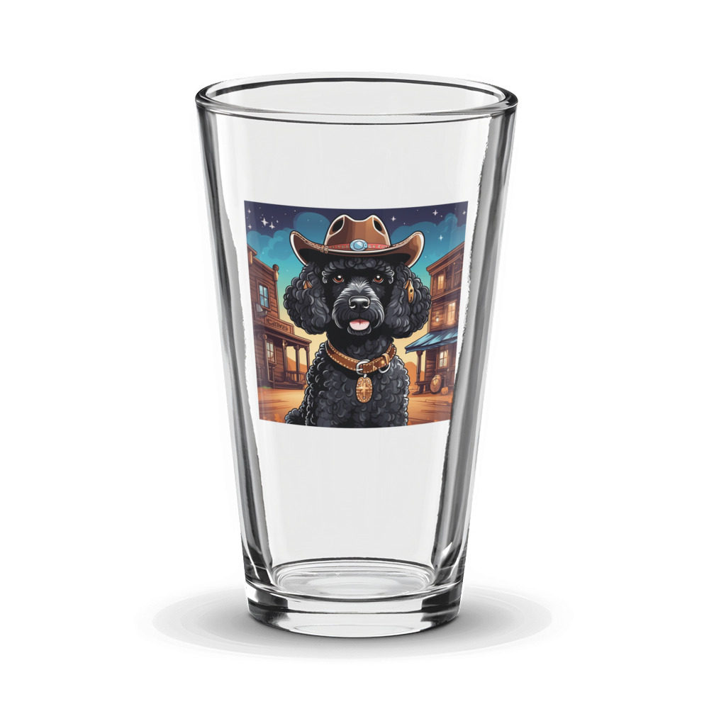 PugMug Custom Black Poodle Glass Tumbler