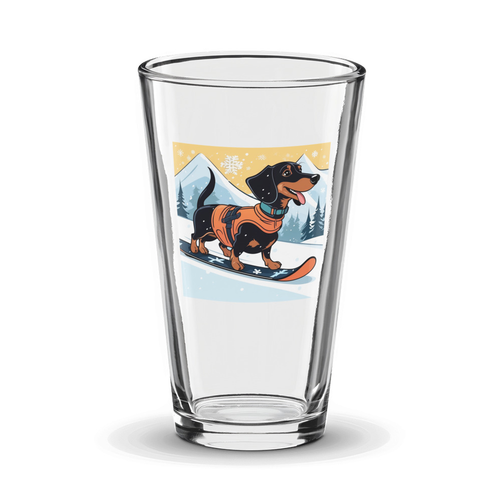 PugMug Custom Black Dachshund Glass Tumbler