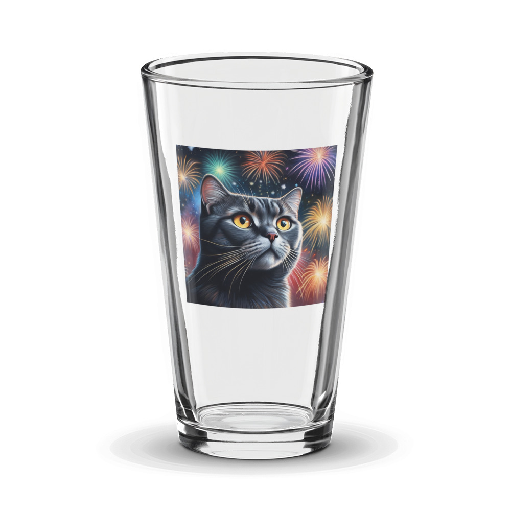 PugMug Custom Black Scottish Fold Cat Glass Tumbler