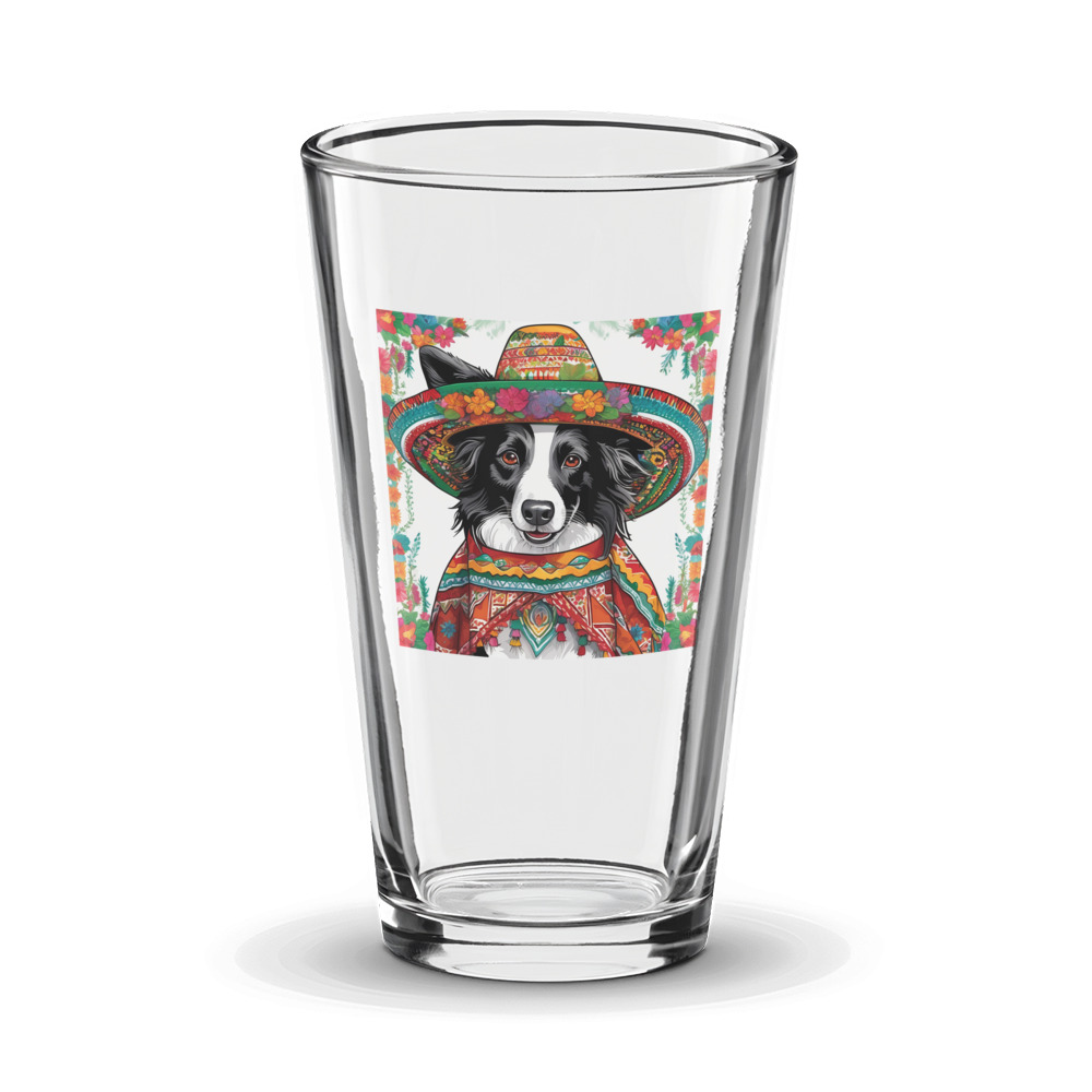 PugMug Custom Border Collie Glass Tumbler