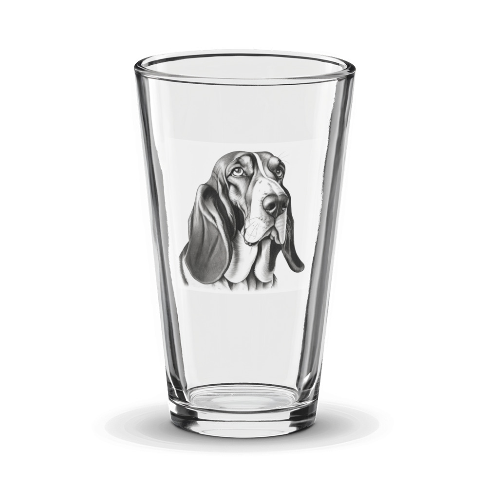 PugMug Custom Basset Hound Glass Tumbler