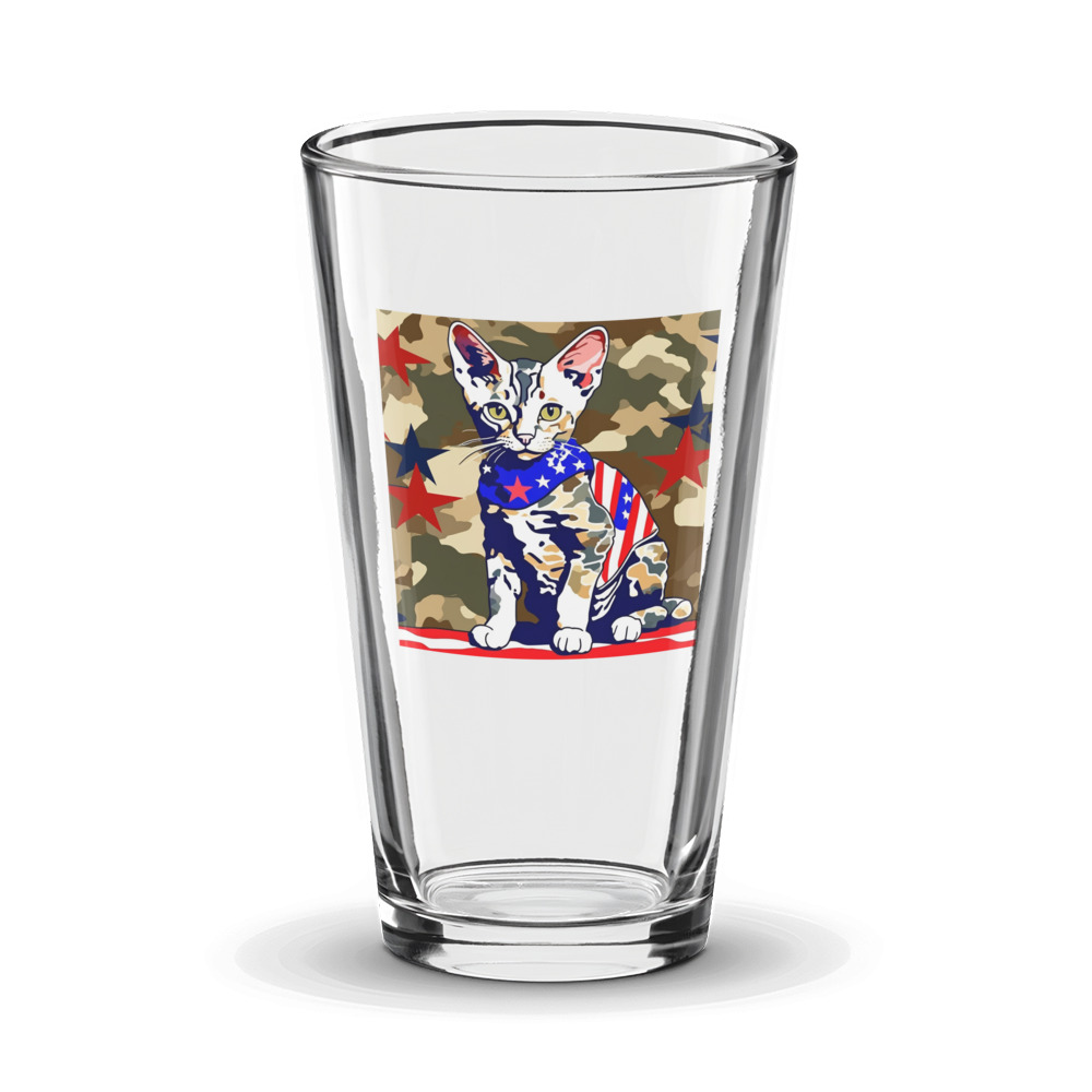 PugMug Custom Tabby Devon Rex Cat Glass Tumbler