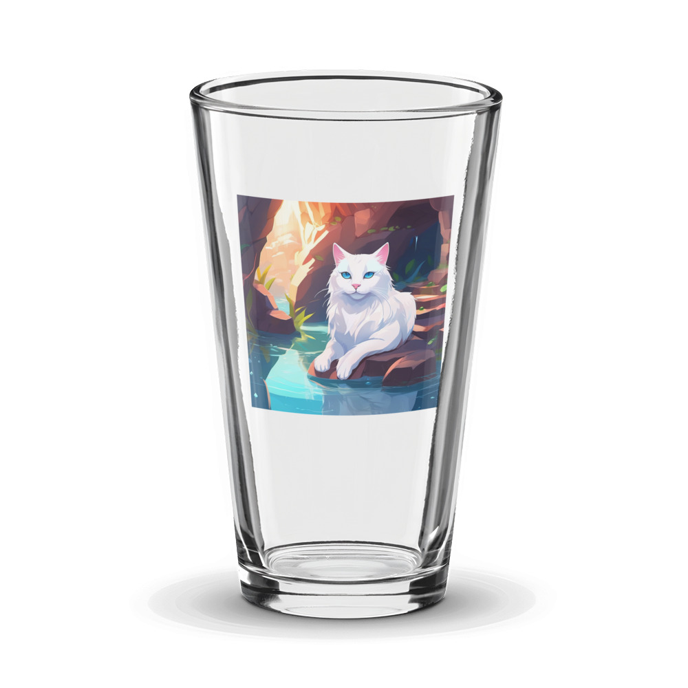 PugMug Custom White Companion Cat Glass Tumbler